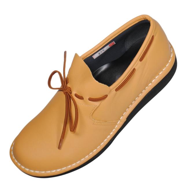 【靴のHOSHIKAWA】  『Airystep 0206』 エアリーステップ マスタード 21.5cm〜24.5cm EEEE スリッポン フラット底 ブーティー 日本製 本革