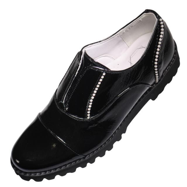 【靴のHOSHIKAWA】  『Dona Miss 2070』 ドナミス ローファー 21.5cm〜24.5cm EEE クロエナメル カジュアル レディース スリッポン 日本製 厚底