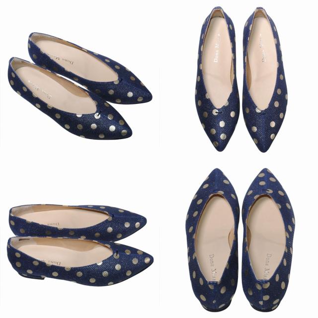 【靴のHOSHIKAWA】  『Dona Miss 2473』 ドナミス パンプス 21.5cm〜24.5cm EEE ブラック レディース ローヒール ポインテッドトゥ 幅広 牛革 国産