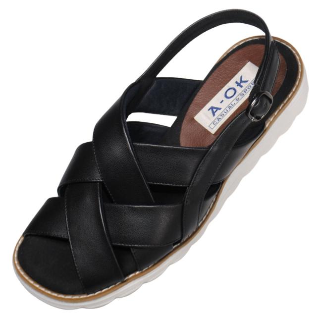 靴のHOSHIKAWA】 『A-OK 37653』 エーオーケー コンフォート サンダル