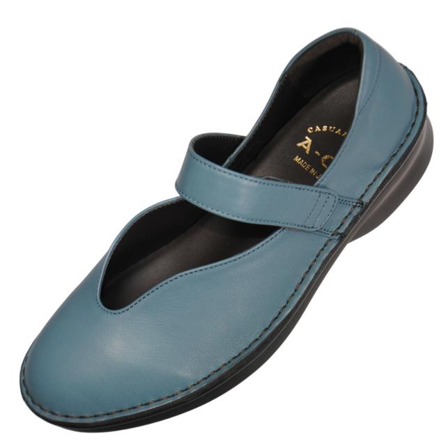 【靴のHOSHIKAWA】  『A-OK INCHOLJE 5029』 エーオーケー パンプス 22cm〜24.5cm レディース バーガンディ マジックテープ 低反発クッション 牛革 厚底 日本製