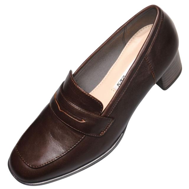 【靴のHOSHIKAWA】  『Yukiko Kimijima 5350』 ユキコキミジマ ローファーパンプス 22cm〜24.5cm EEE ローファー レディース ダークブラウン フォーマル ビジネス 冠婚葬祭 牛革