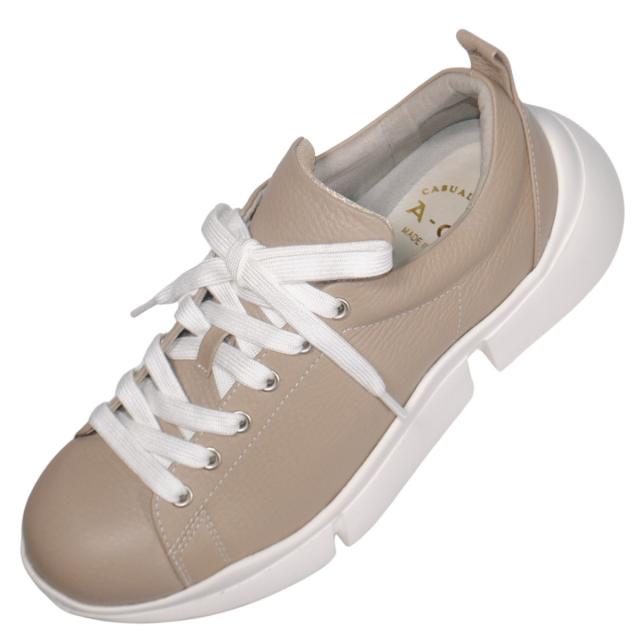 【靴のHOSHIKAWA】  『A-OK 602』 エーオーケー スニーカー 22cm〜24.5cm EEEE オーク レースアップ レディース 低反発クッション 牛革 厚底 幅広 日本製