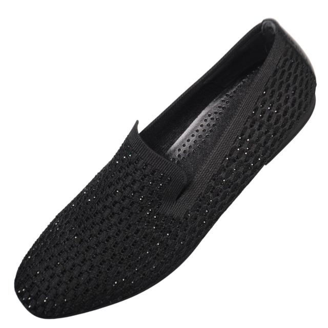 【靴のHOSHIKAWA】  『Gabor 65216』 ガボール メッシュローファー 22cm〜25.5cm レディース ブラック ポルトガル製 ローヒール ストレッチ 春夏