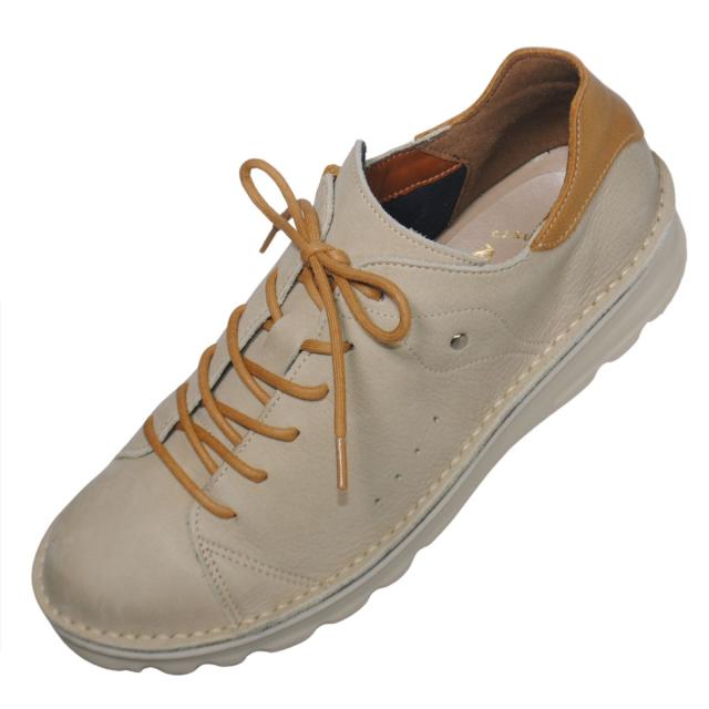 【靴のHOSHIKAWA】  『A-OK 7091』 エーオーケー AZURE/YELLOW 21.5cm〜25cm EEEE レザースニーカー 撥水加工 ファスナー 厚底 レースアップ 牛革