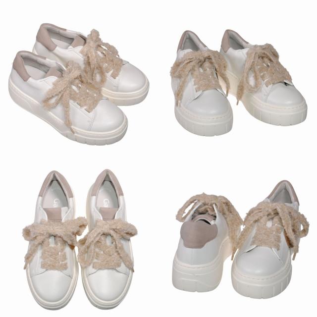 【靴のHOSHIKAWA】  『Gabor 73222』 ガボール レディース 厚底スニーカー 22cm〜25.5cm グレー スロバキア製 マニッシュ レースアップ 天然皮革 厚底 秋冬