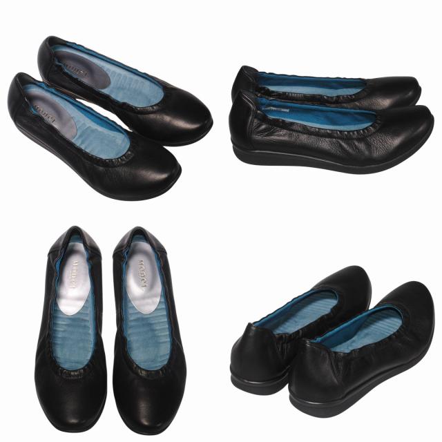 【靴のHOSHIKAWA】  『MONET 881408』 モネ パンプス 21.5cm〜24.5cm EEEE リチウム レディース カッター フラットシューズ 本革 国産 幅広 秋冬