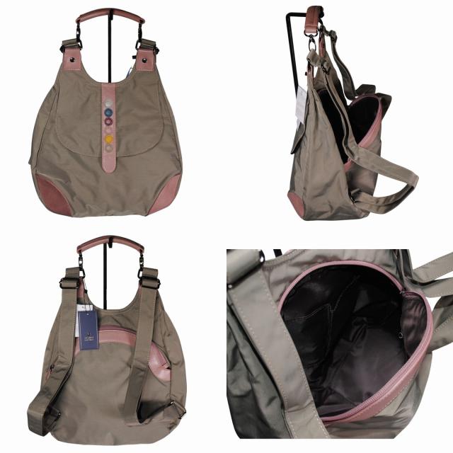 PRIMU CRESCENT 2WAYリュック 999G レディース グレー リュックバッグ 軽い マグネット ファスナー開閉 ショルダーバッグ 手持ち 肩掛け ナイロン 合成繊維_4