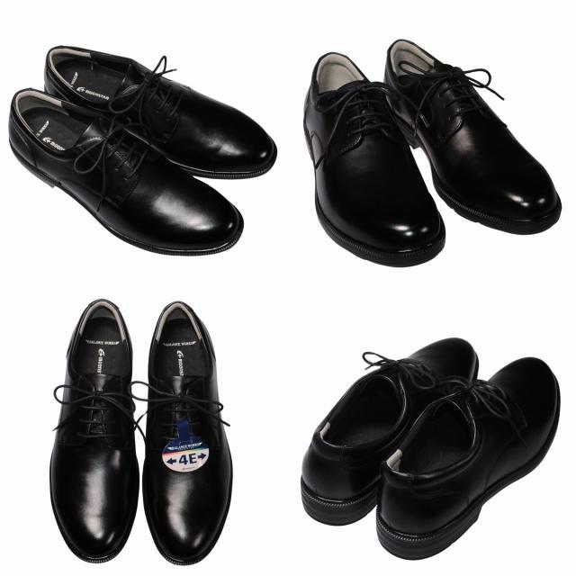 【靴のHOSHIKAWA】  『BALANCE WORKS BW4621』 バランスワークス ブラック ビジネスシューズ メンズ 24.5cm〜30cm EEEE レースアップ 本革 抗菌防臭 幅広