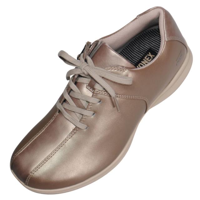 【靴のHOSHIKAWA】  『YONEX SHWLL122』 ヨネックス スニーカー 22cm〜25cm 3.5E レディース  シャンパン ウォーキングシューズ ファスナー 合皮