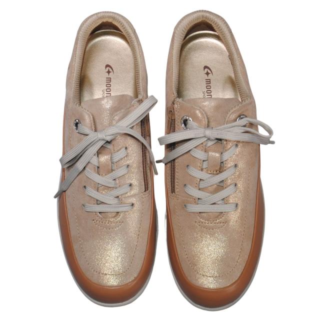 【靴のHOSHIKAWA】  『SPORTH 0215』 スポルス レースアップ 22cm〜24.5cm EEE コンフォート サーモン 内側ファスナー ウェッジソール 牛革 低反発ソール