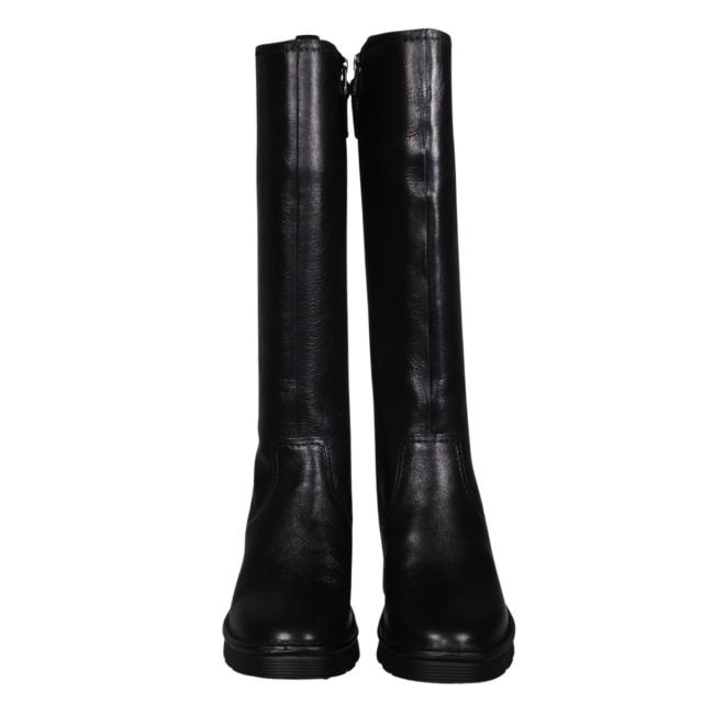 【靴のHOSHIKAWA】  『Sena Moon 2845』 レディース ロングブーツ 22.5cm〜24.5 EEEE ブラック 内側ファスナー ヒール ラウンドトゥ 天然皮革 幅広 秋冬