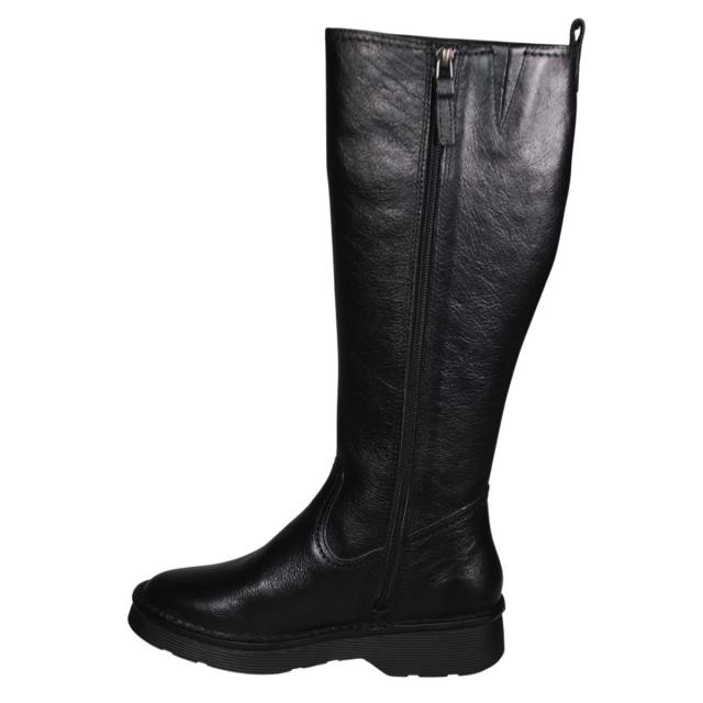 【靴のHOSHIKAWA】  『Sena Moon 2845』 レディース ロングブーツ 22.5cm〜24.5 EEEE ブラック 内側ファスナー ヒール ラウンドトゥ 天然皮革 幅広 秋冬