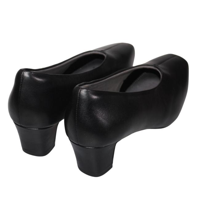 【靴のHOSHIKAWA】  『Yukiko Kimijima 3172』 ユキコキミジマ パンプス 22cm〜24.5cm EEE レディース カジュアル ブラック ローヒール 仕事履き Vカット 本革