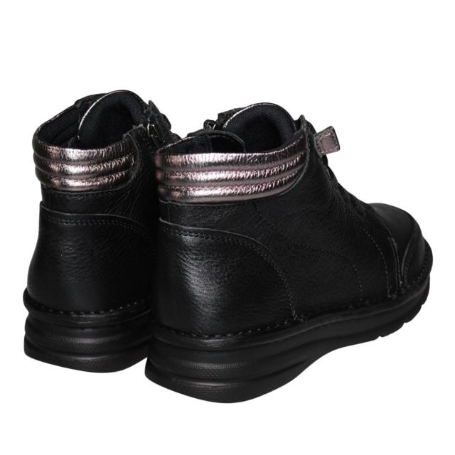 【靴のHOSHIKAWA】  『A-OK 3878』 エーオーケー ショートブーツ 22.5cm〜24.5cm EEEE レディース ブラック 内側ファスナー レース 牛革 防寒 防滑 秋冬