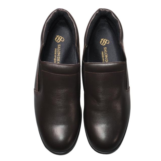 【靴のHOSHIKAWA】  『SALON DE GRES 6057』 サロンドグレー ショートブーツ 22cm〜24.5cm EEEE ダークブラウン レディース サイドゴア ブーティー 日本製 本革 外反母趾 防寒 防滑 秋冬