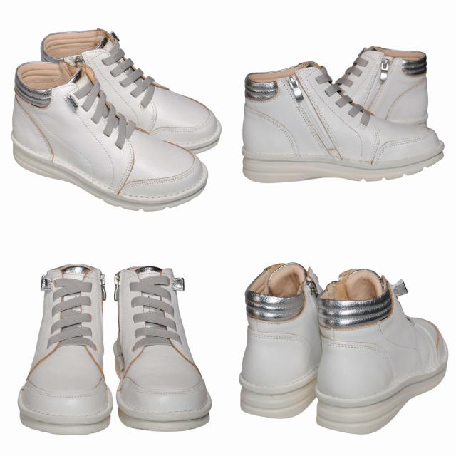 【靴のHOSHIKAWA】  『A-OK 3878』 エーオーケー ショートブーツ 22.5cm〜24.5cm EEEE レディース ブラック 内側ファスナー レース 牛革 防寒 防滑 秋冬