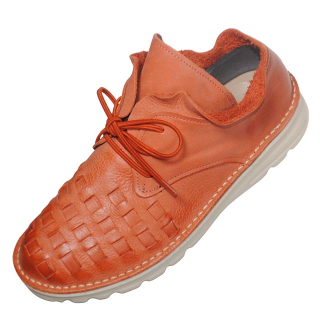 【靴のHOSHIKAWA】  『A-OK 7311』 エーオーケー ブーティー 21.5cm〜25cm EEEE トマト レディース レースアップ ショート丈 国産 幅広 軽量 秋冬