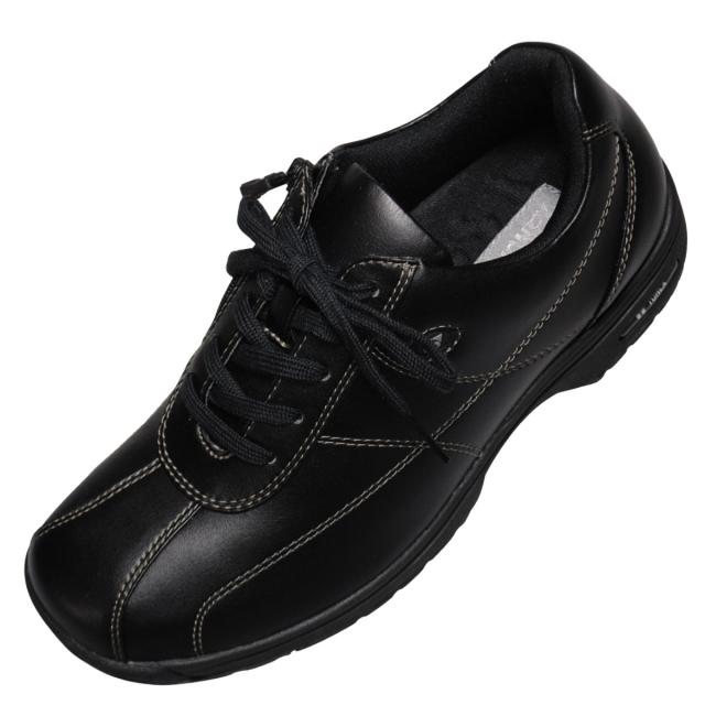 【靴のHOSHIKAWA】  『YONEX SHWLLC41』 ヨネックス スニーカー 22cm〜25cm 3.5E レディース ブラック ウォーキングシューズ ファスナー レースアップ 合皮 撥水 巾広