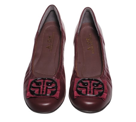 【靴のHOSHIKAWA】  『A-OK 6360』 エアリーステップ ボルドー 22cm〜24.5cm EEE パンプス レディース カジュアル ローヒール ぺたんこ 山羊革