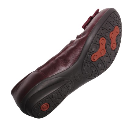 【靴のHOSHIKAWA】  『A-OK 6360』 エアリーステップ ボルドー 22cm〜24.5cm EEE パンプス レディース カジュアル ローヒール ぺたんこ 山羊革