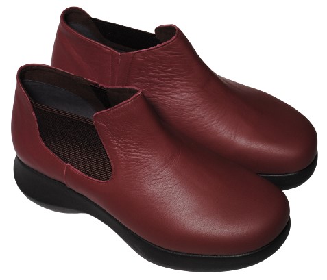 【靴のHOSHIKAWA】  『A-OK 38251』 エーオーケー ブーティー 22.5cm〜24.5cm EEEE レディース ワイン サイドゴア 厚底 ショート丈 牛革 日本製 秋冬