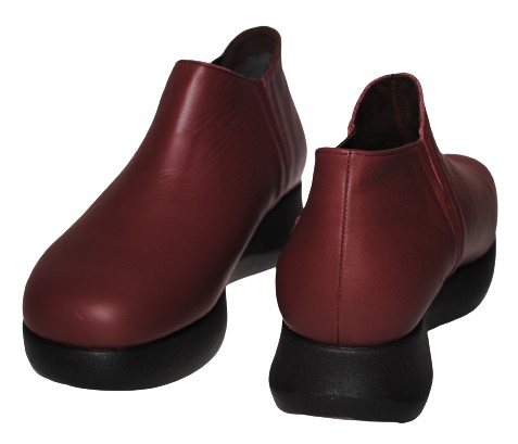 【靴のHOSHIKAWA】  『A-OK 38251』 エーオーケー ブーティー 22.5cm〜24.5cm EEEE レディース ワイン サイドゴア 厚底 ショート丈 牛革 日本製 秋冬