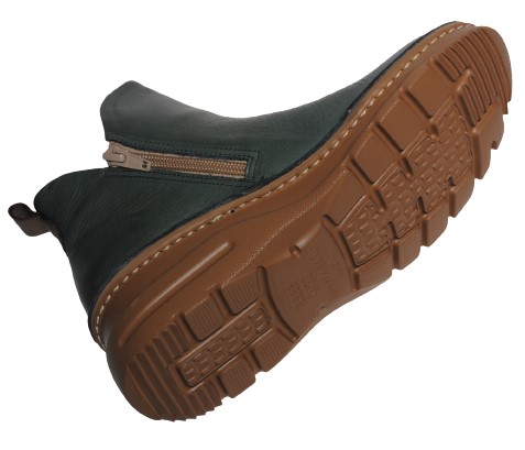 【靴のHOSHIKAWA】  『A-OK 7058』 エーオーケー ブーティー 21.5cm〜25cm EEEE ネイビー レディース 内ファスナー ショート丈 国産 軽量 秋冬