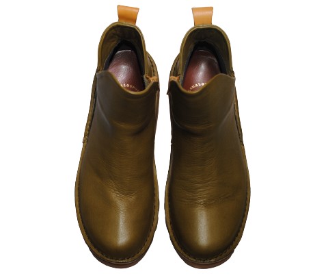 【靴のHOSHIKAWA】  『A-OK 7058』 エーオーケー ブーティー 21.5cm〜25cm EEEE グリーン レディース 内ファスナー ショート丈 国産 軽量 秋冬