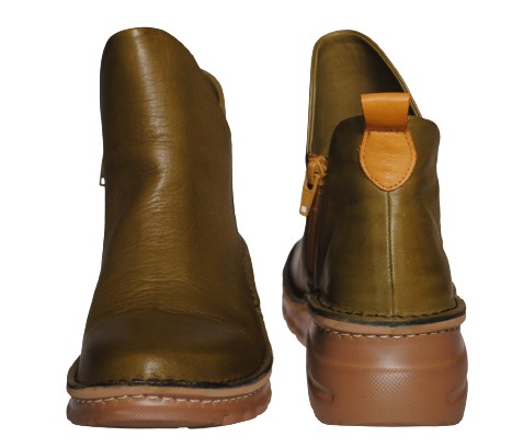 【靴のHOSHIKAWA】  『A-OK 7058』 エーオーケー ブーティー 21.5cm〜25cm EEEE グリーン レディース 内ファスナー ショート丈 国産 軽量 秋冬