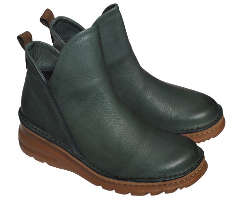 【靴のHOSHIKAWA】  『A-OK 7058』 エーオーケー ブーティー 21.5cm〜25cm EEEE ネイビー レディース 内ファスナー ショート丈 国産 軽量 秋冬