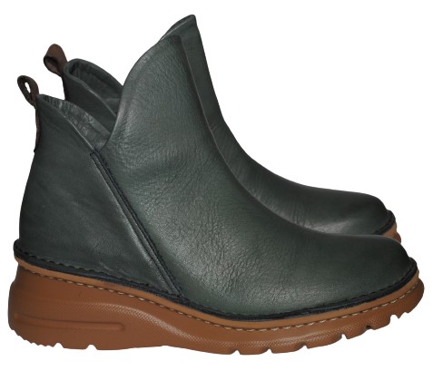 【靴のHOSHIKAWA】  『A-OK 7058』 エーオーケー ブーティー 21.5cm〜25cm EEEE ネイビー レディース 内ファスナー ショート丈 国産 軽量 秋冬