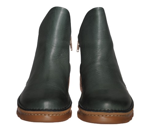 【靴のHOSHIKAWA】  『A-OK 7058』 エーオーケー ブーティー 21.5cm〜25cm EEEE ネイビー レディース 内ファスナー ショート丈 国産 軽量 秋冬