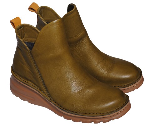 【靴のHOSHIKAWA】  『A-OK 7058』 エーオーケー ブーティー 21.5cm〜25cm EEEE グリーン レディース 内ファスナー ショート丈 国産 軽量 秋冬