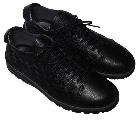 【靴のHOSHIKAWA】  『A-OK 7287』 エーオーケー レザースニーカー 21.5cm〜25cm EEEE ブラック レースアップ 抗菌防臭 撥水加工 吸汗 軽量 厚底 牛革 日本製