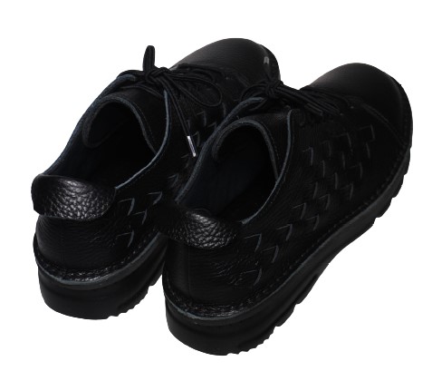 【靴のHOSHIKAWA】  『A-OK 7287』 エーオーケー レザースニーカー 21.5cm〜25cm EEEE ブラック レースアップ 抗菌防臭 撥水加工 吸汗 軽量 厚底 牛革 日本製