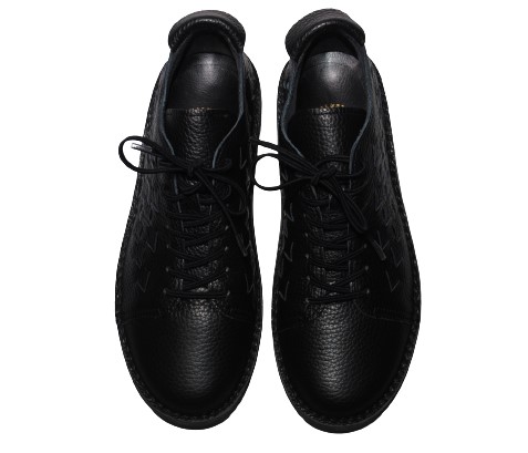 【靴のHOSHIKAWA】  『A-OK 7287』 エーオーケー レザースニーカー 21.5cm〜25cm EEEE ブラック レースアップ 抗菌防臭 撥水加工 吸汗 軽量 厚底 牛革 日本製