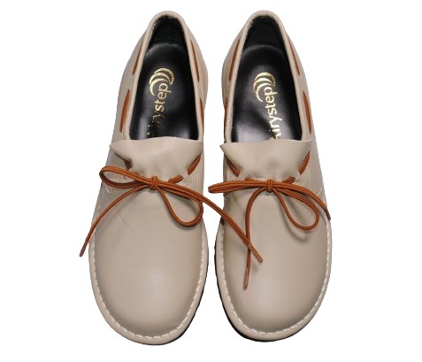 【靴のHOSHIKAWA】  『Airystep 0206』 エアリーステップ ベージュ/ライトブラウン 21.5cm〜24.5cm EEEE スリッポン フラット底 ブーティー 日本製 本革