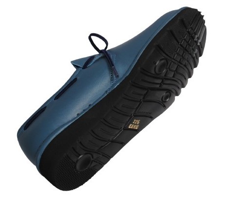 【靴のHOSHIKAWA】  『Airystep 0206』 エアリーステップ ブルー/グレー 21.5cm〜24.5cm EEEE スリッポン レディース 本革 フラット底 ブーティー 日本製 秋冬