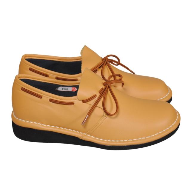 【靴のHOSHIKAWA】  『Airystep 0206』 エアリーステップ マスタード 21.5cm〜24.5cm EEEE スリッポン フラット底 ブーティー 日本製 本革