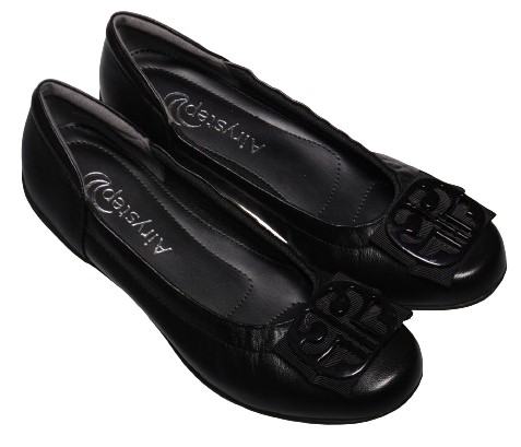 【靴のHOSHIKAWA】  『Airy step 6360』 エアリーステップ ブラック 22cm〜24.5cm EEE パンプス レディース カジュアル ローヒール ぺたんこ 山羊革