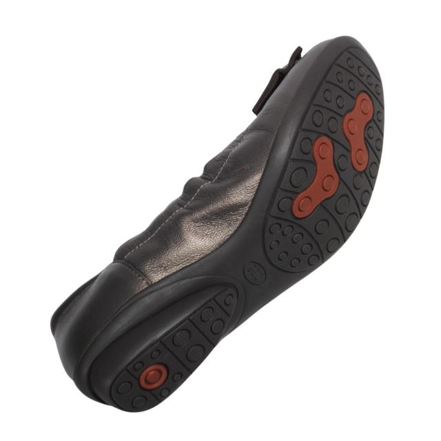 【靴のHOSHIKAWA】  『Airy step 6360』 エアリーステップ  22cm〜24.5cm EEE パンプス レディース プラチナ カジュアル ローヒール ぺたんこ 山羊革