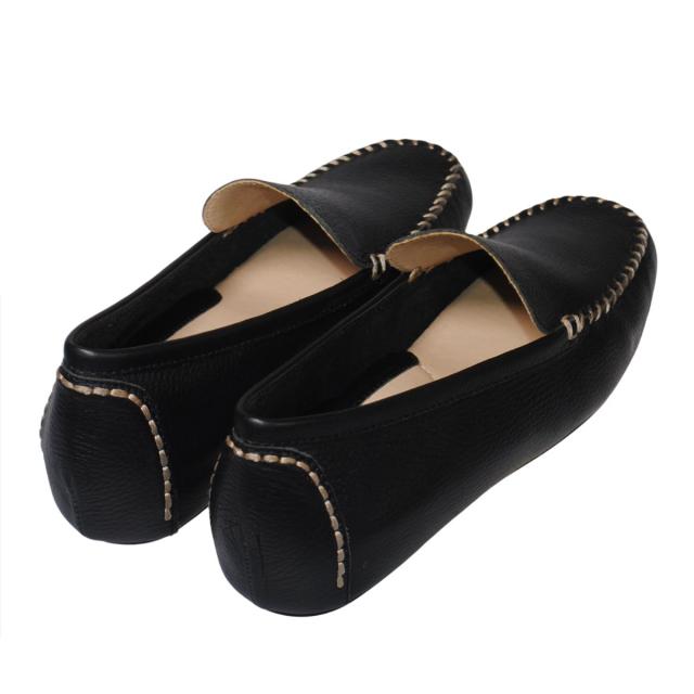 【靴のHOSHIKAWA】  『Airystep 7001』 エアリーステップ ローファー 22.5cm〜24.5cm EEE ブラック ドライビングシューズ インヒール 天然皮革