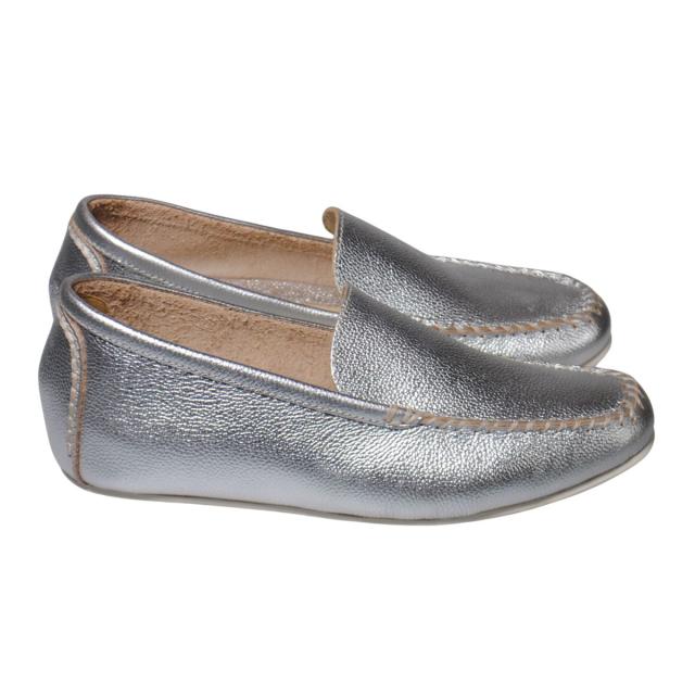 【靴のHOSHIKAWA】  『Airystep 7001』 エアリーステップ ローファー 22.5cm〜24.5cm EEE シルバー ドライビングシューズ インヒール 天然皮革