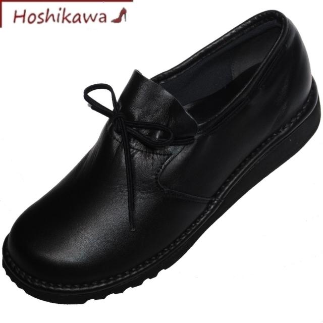 【靴のHOSHIKAWA】  『Airystep 206』 エアリーステップ ブラック 22.5cm〜24.5cm EEEE スリッポン レディース 本革 フラット底 ブーティー 日本製 秋冬の通販は