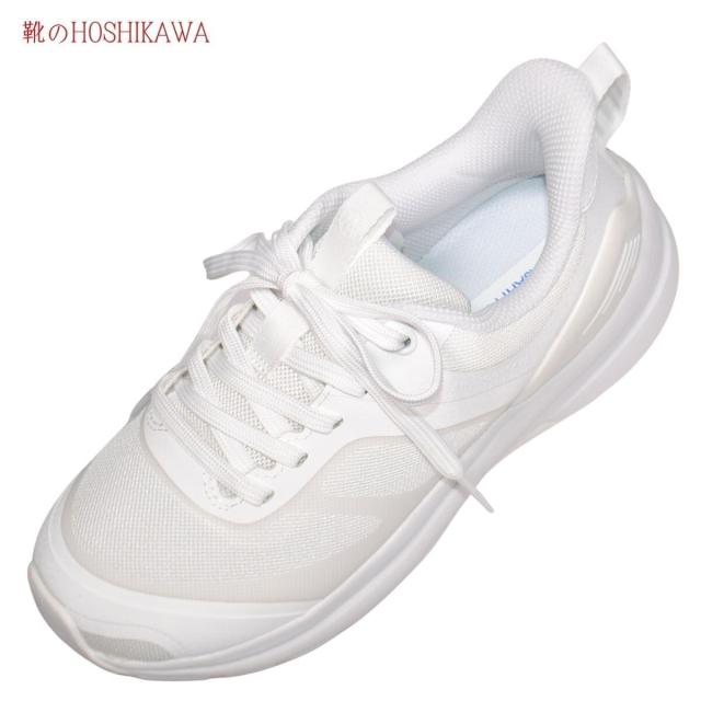 【靴のHOSHIKAWA】  『ASAHI AFC 005』 アサヒフットケア 22cm〜28cm レディース カジュアル ホワイト スニーカー コンフォートシューズ  レースアップ 通気性 合成繊維 幅広