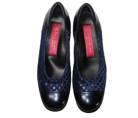 【靴のHOSHIKAWA】  『SALON DE GRES SL13270』 サロンドグレー パンプス 21.5cm〜25cm EEE ネイビーP レディース コンフォート 外反母趾 日本製 本革