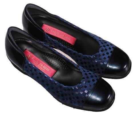 【靴のHOSHIKAWA】  『SALON DE GRES SL13270』 サロンドグレー パンプス 21.5cm〜25cm EEE ネイビーP レディース コンフォート 外反母趾 日本製 本革