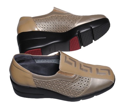 【靴のHOSHIKAWA】  『SALON DE GRES 18582』 サロンドグレー スリッポン 21.5cm〜25cm EEEE シルバー レディース 国産 本革 外反母趾 コンフォート