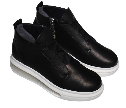 【靴のHOSHIKAWA】  『SALON DE GRES SLP5007D』 サロンドグレー ブラック 22.5cm〜24.5cm EEE ブーティー 内側ファスナー スムース革 エアークッション 牛革 防滑